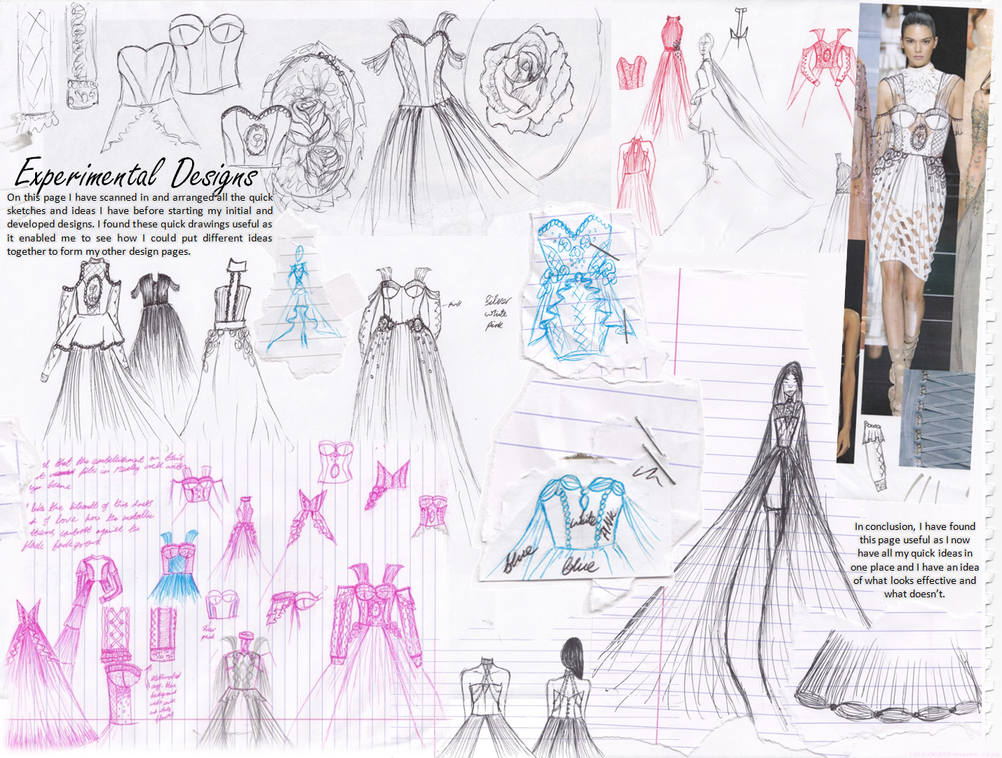 Rough ideas of what I wanted to possibly develop in my other designs